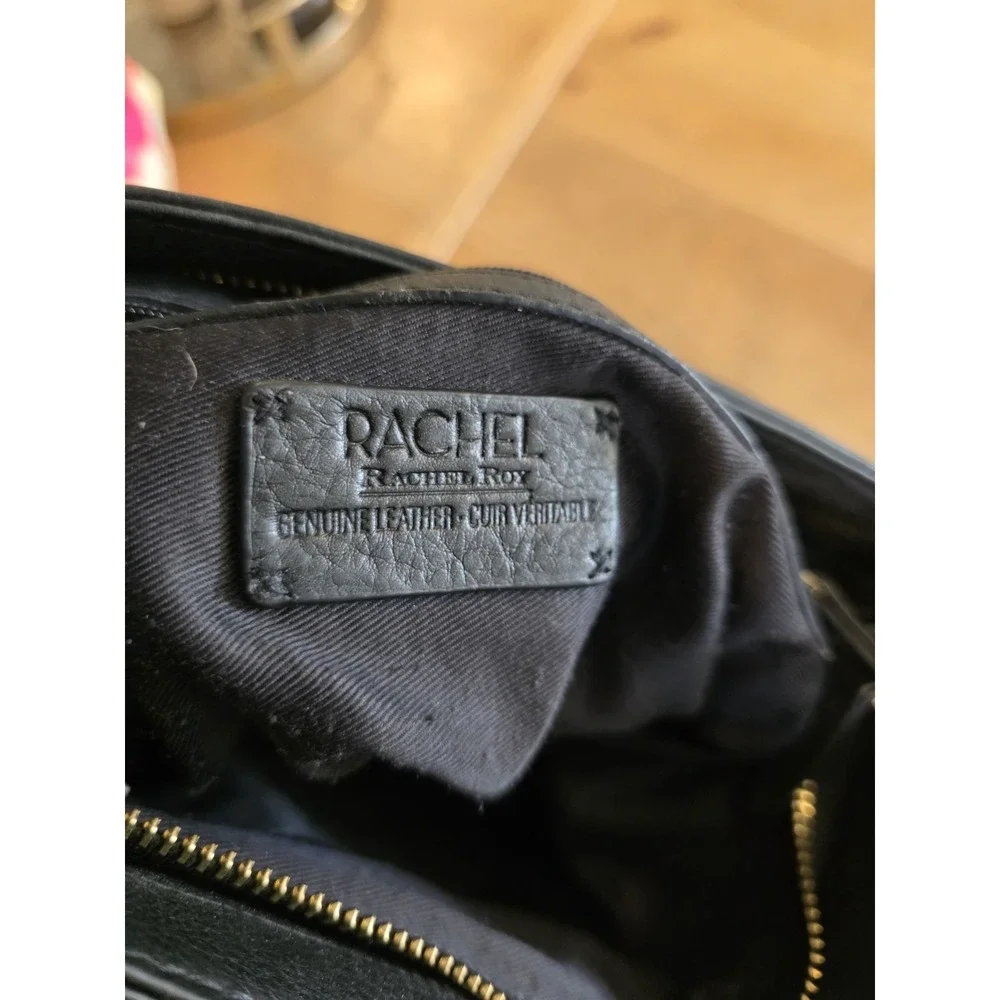 Rachel Roy Purse Genuine Leather Crossbody Black Shoulder Bag Medium